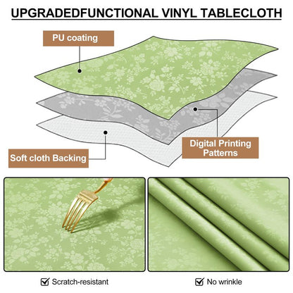 Smiry Rectangle Table Cloth, Waterproof Heavy Duty Vinyl Tablecloths, Wipeable Washable Table Cover for Kitchen and Dining Room (Sage Green, 52" X 70")