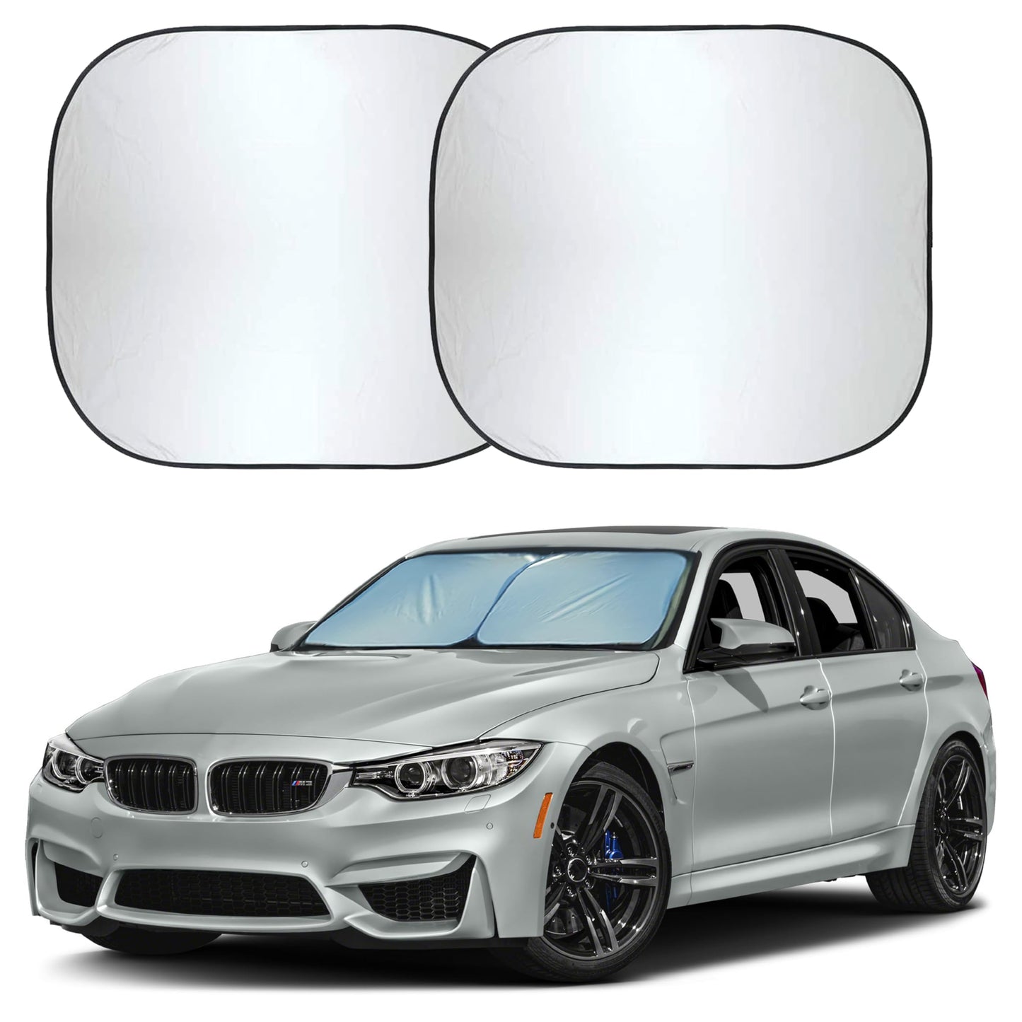 Autovir Car Windshield Sun Shade Foldable | Front Windshield Shade for Sun, Heat and UV Rays | Sunshade for Car Front Window and Interior Sun Protection | Medium (28 x 31 inches)