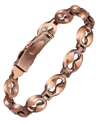 Jecanori Infinity Copper Bracelet for Women, Magnetic Bracelet with 3500 Gauss Magnets, Valentines Day Birthday Pure Copper jewelry Gift