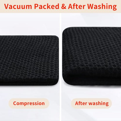 Homaxy 100% Cotton Waffle Weave Kitchen Dish Cloths, Ultra Soft Absorbent Quick Drying Dish Towels, 12 x 12 Inches, 8-Pack, Black