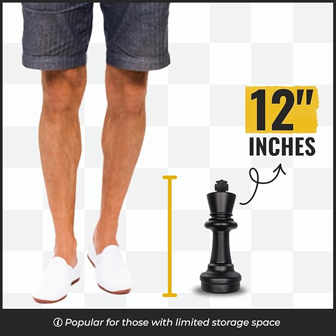 MegaChess Giant Chess Set Game with 12 Tall King - A Large Chess Set Yard Game for Families Looking for Outdoor Jumbo Games - 32 Large Pieces Made from Durable HDPE (Board Not Included)
