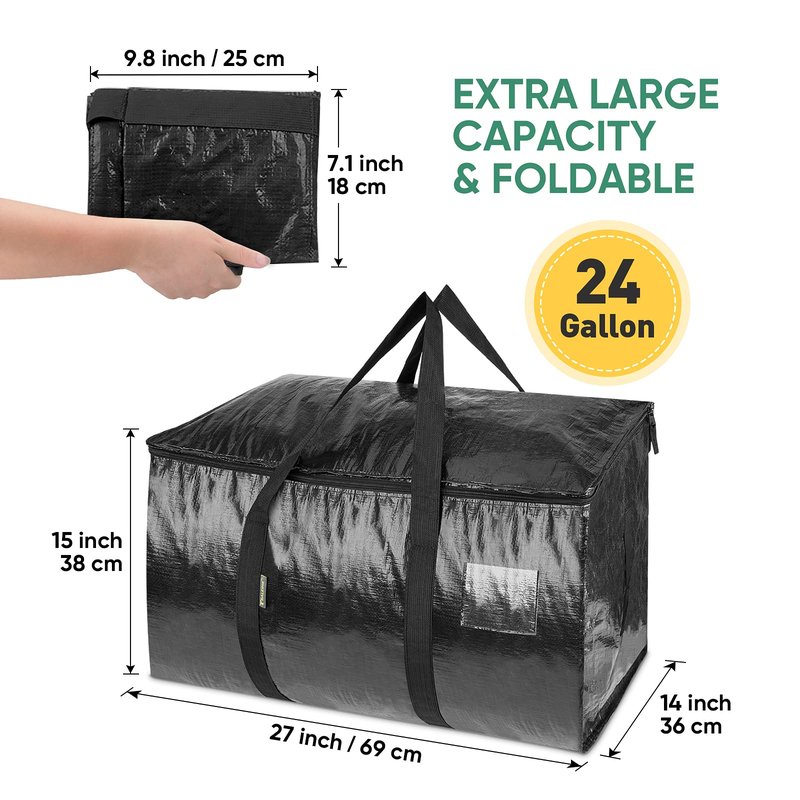 BALEINE 6-Pack Oversized Moving Bags with Reinforced Handles, Heavy-Duty Storage Tote for Clothes, Moving Supplies (Antique Folidage, 6-Pack)