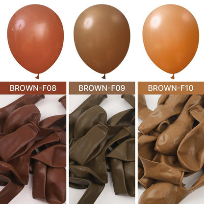 PartyWoo Tan Balloons 101 pcs 12 Inch Boho Neutral Light Brown Coffee Fall Latex Helium Balloons for Graduation Birthday Safari Boy Baby Shower Jungle Cowgirl Woodland Party Decorations Brown-F10