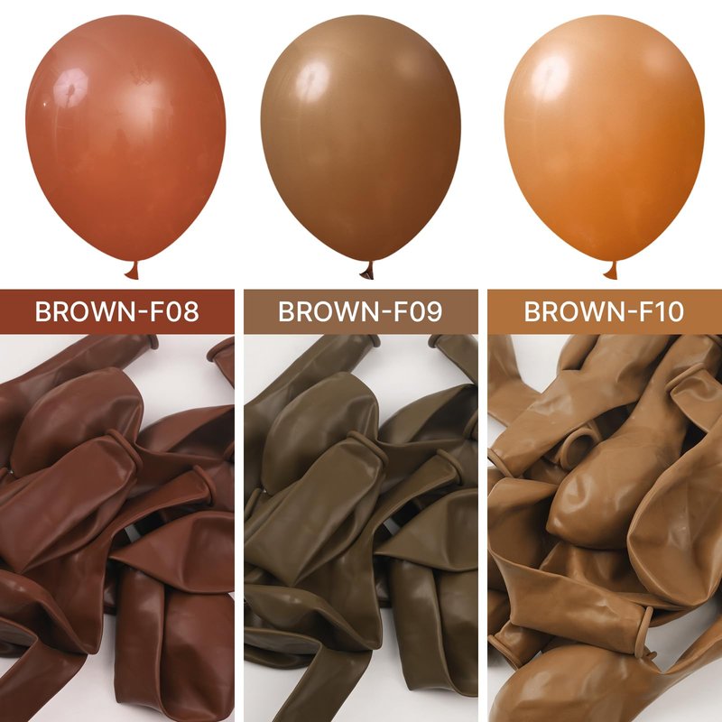 PartyWoo Brown Balloons 100 pcs Different Sizes of 18 12 10 5 Inch Boho Neutral Coffee Dark Brown Balloon Arch Kit Garland for Wedding Baby Shower Gender Reveal Birthday Party Decorations Brown-F09
