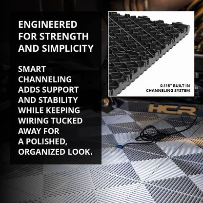 Swisstrax Ribtrax Smooth PRO Interlocking Garage Floor Tiles, 15.75 x 15.75-Inch, Slate Grey, 24 Piece Set