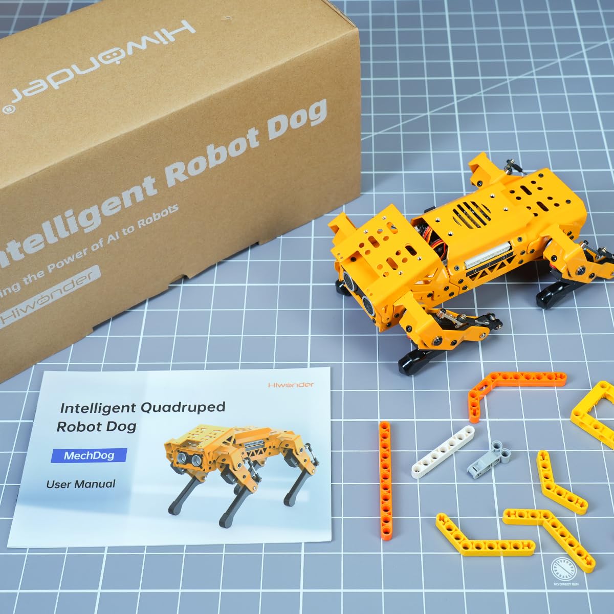 HIWONDER MechDog Robot Dog for Arduino/Scratch/Python Programming with AI Vision Voice Control Ultrasonic Sensor IMU Self-Balancing Open Source Smart AI Robot Kit for Students & Adults(Ultimate Kit)