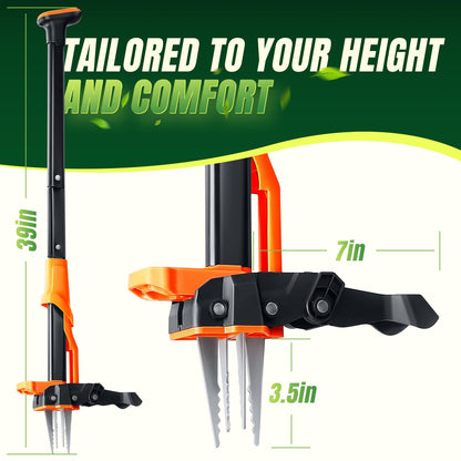 Crywag Weed Puller Tool - Stand Up Weed Puller with 4-Claw Steel Head, 39"-46" Retractable Handle & Easy-Eject Mechanism for Dandelions, Clover & More, No Bending or Kneeling