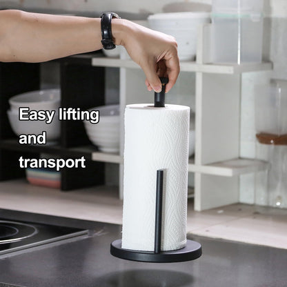 Paper Towel Holder Countertop, Standing Paper Towel Dispenser, Countertop Tabletop Non-Slip Kitchen Paper Towel Holder, Easy one-Hand Tear Paper roll Holder Stand with Ratchet System