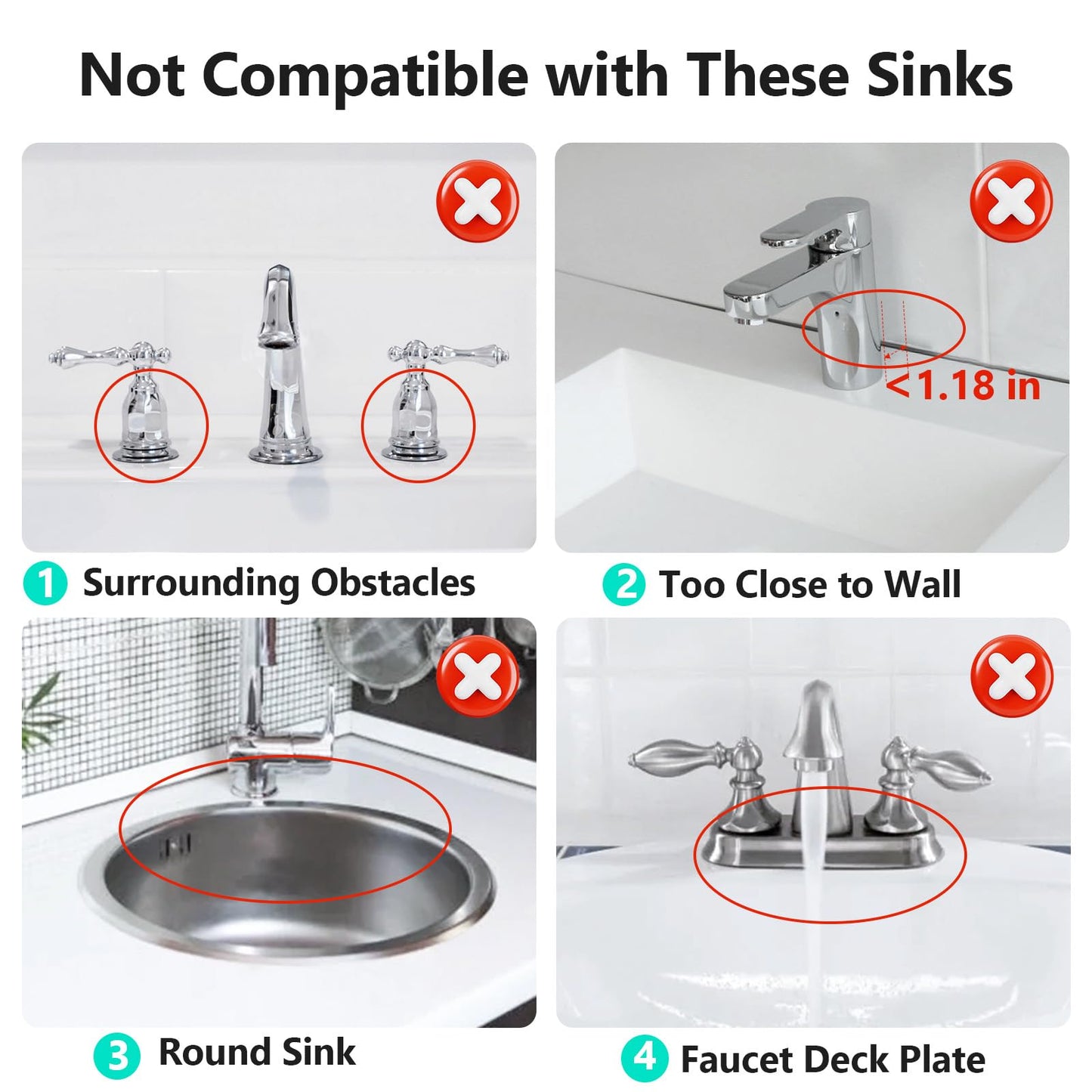 24 Inch Longer Faucet Mat for Kitchen Sink [5°Slope Fast Self-draining]Bathroom Kitchen Sink Splash Guard Silicone Sink Faucet Mat Splash Guard Kitchen Sink Area Tidy Splash Faucet Guard Draining Mat
