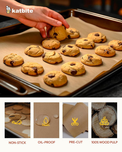 Katbite 200Pcs 9x13 inch Heavy Duty Unbleached Parchment Paper, Parchment Paper Sheets for Baking Cookies, Cooking, Frying, Air Fryer, Grilling Rack, Oven(9x13 Inch)