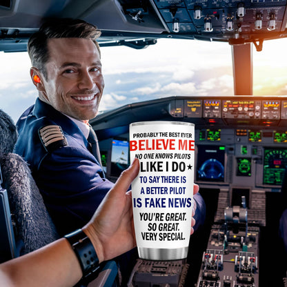 20 oz Tumbler Aviation Gifts | Pilot Accessories for Men, Husband, Boyfriend, Son - Birthday, Christmas, Retirement
