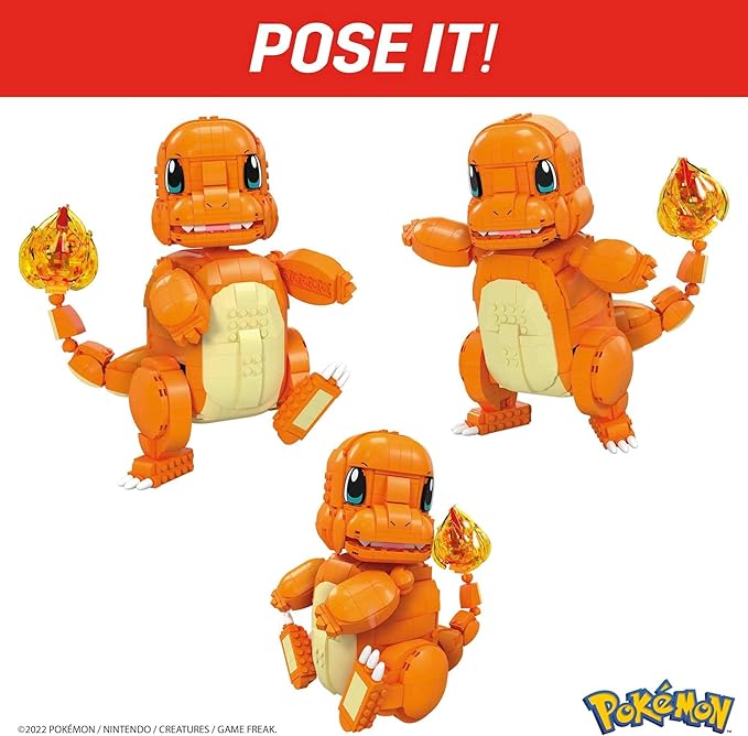 MEGA Pokémon Jumbo Charmander Building Set with 750 Compatible Bricks and Pieces and Poké Ball Toy Gift Set for Ages 10 and up HHL13