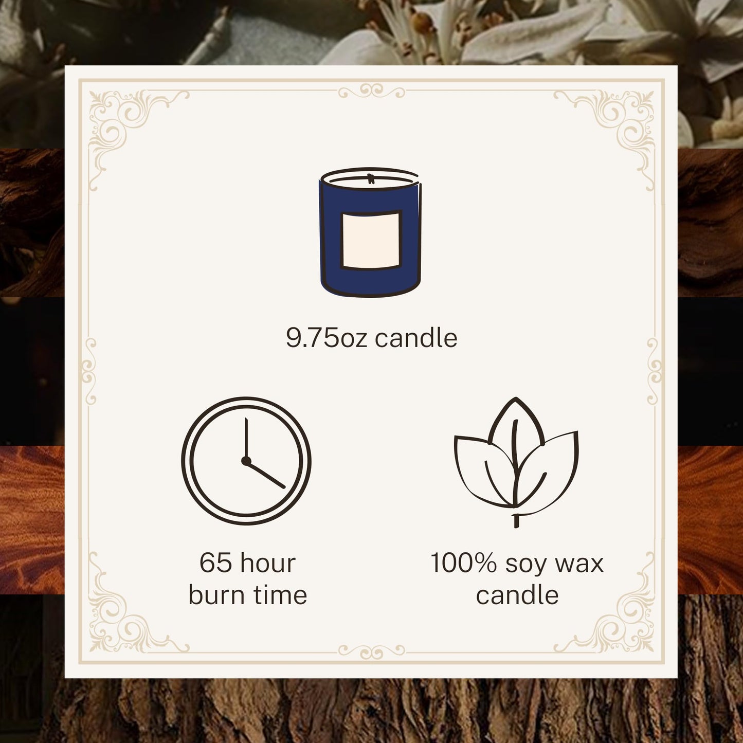 Hotel Lobby Paris Nuit Candle – Luxury Hand-Poured 9.75oz 100% Soy Wax with Black Musk, Wood, Rum, Mahogany, and Tobacco – Paraffin-Free, Infused with Essential Oils, 65-Hour Clean Non-Toxic Burn
