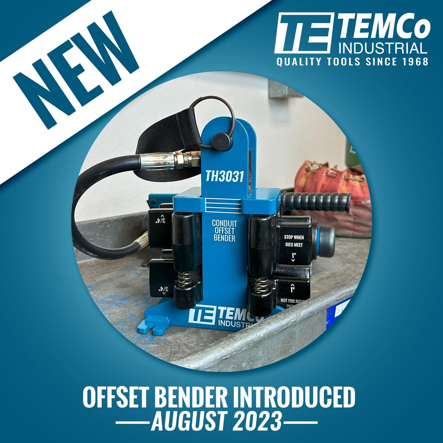 TEMCo TH3031 Dual Size Hydraulic Conduit Offset Bender Both 1" & 3/4" EMT