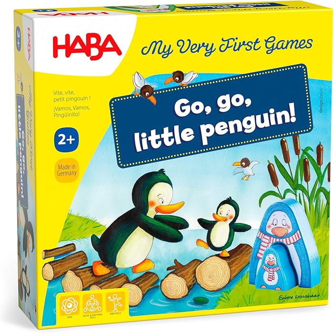 HABA My Very First Games Go Go Little Penguin Toddler Learning Game and Cooperative Toddler Board Games for 2 Years and up Made in Germany