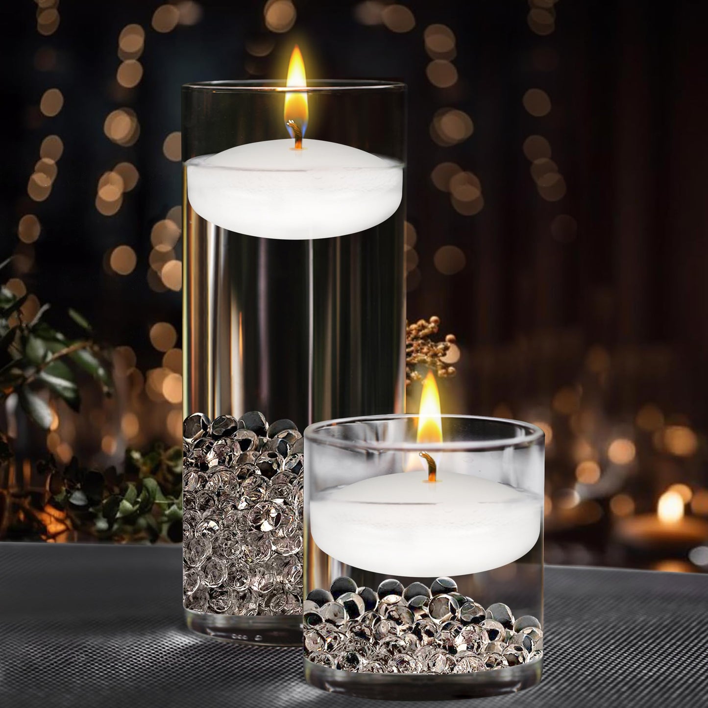 Mega Candles 48 pcs Unscented White Floating Candles, Hand Poured Wax Candle 3 Inch Diameter, Home Décor, Wedding Receptions, Occasions, Festivities, Events, Meditations, Tranquility, Spa