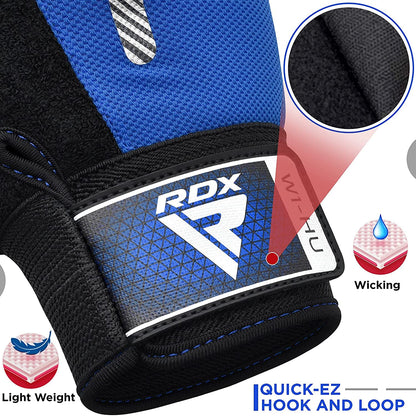 RDX Weight Lifting Gloves Gym Fitness Workout, Anti Slip Padded Full Palm Protection, Ultra Ventilated, Bodybuilding Strength Training HIIT WOD Exercise, Half Finger Men Women Cycling Rowing Climbing