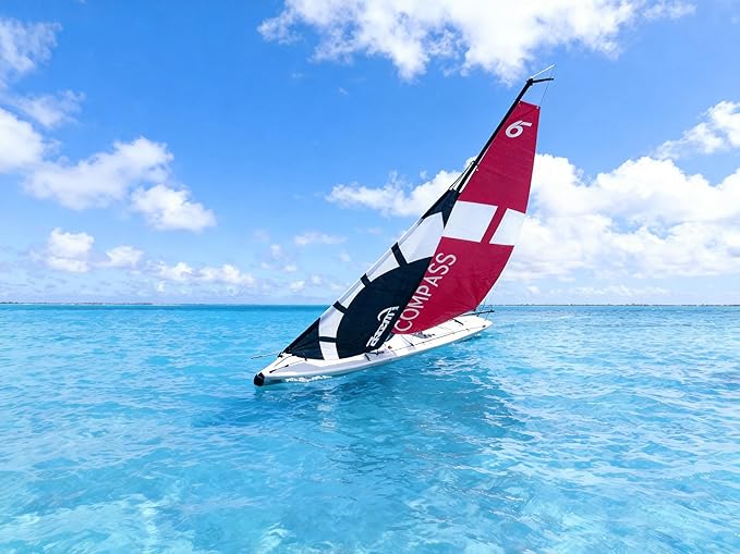 53” Inch Remote Control Boat RC Pre-Assemble Sail Accessories Kits 2.4G Electric Sailboat Watercraft for Adults (S)