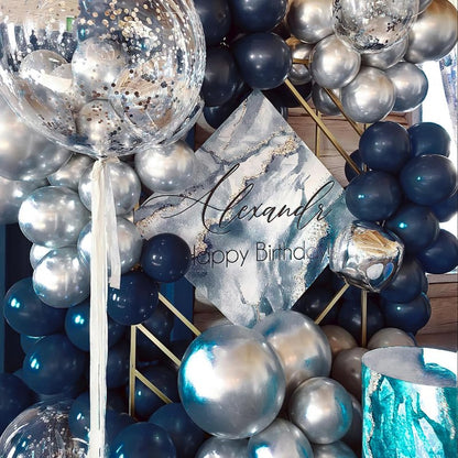 PartyWoo Navy Blue Balloons 20pcs 18 Inch Matte Helium Dark Blue Latex Balloons for Graduation Wedding Anniversary Sports Theme Boy Baby Shower Men Birthday Bachelorette Party Decorations Blue-Y72