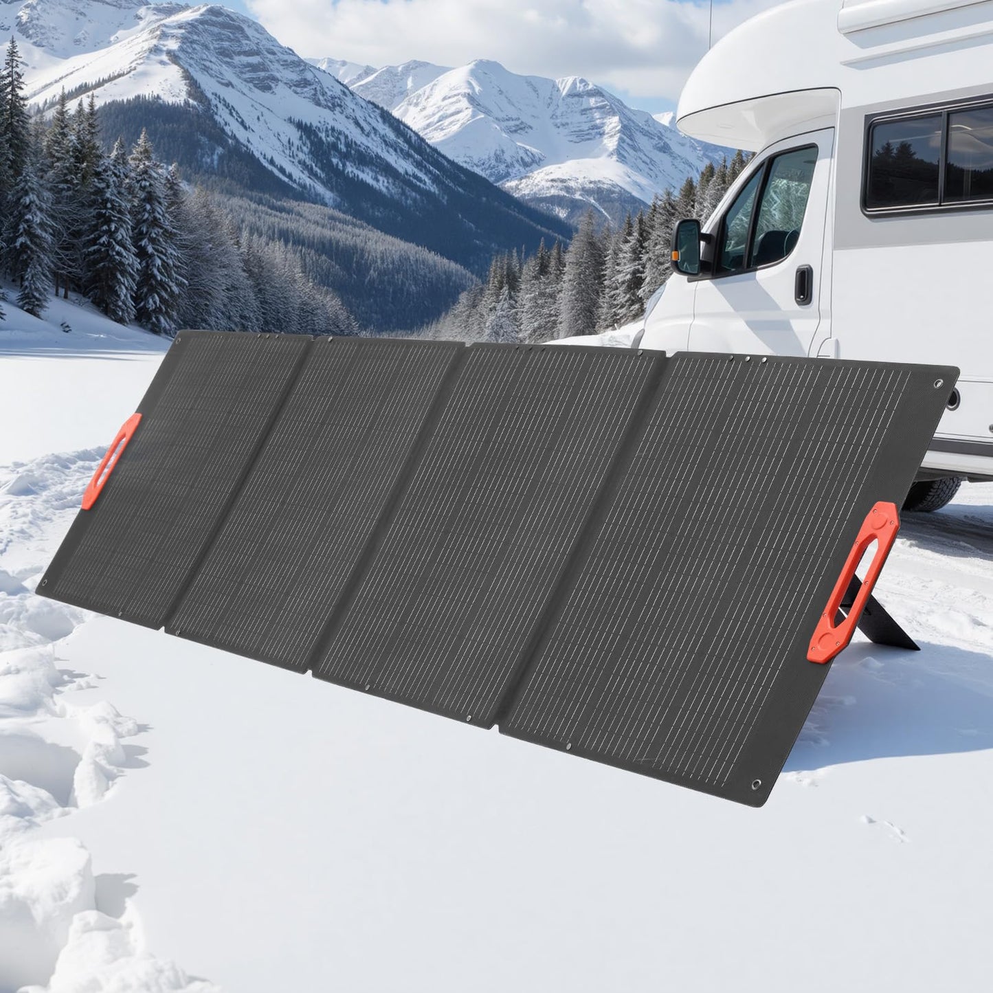 VEVOR 300W Foldable Monocrystalline Solar Panel, 23% High-Efficiency Portable Mono Solar Panel Charger with MC4 Output & 10-in-1 DC Adapters, IP67 Waterproof for Power Stations, Camping, Hiking Trips