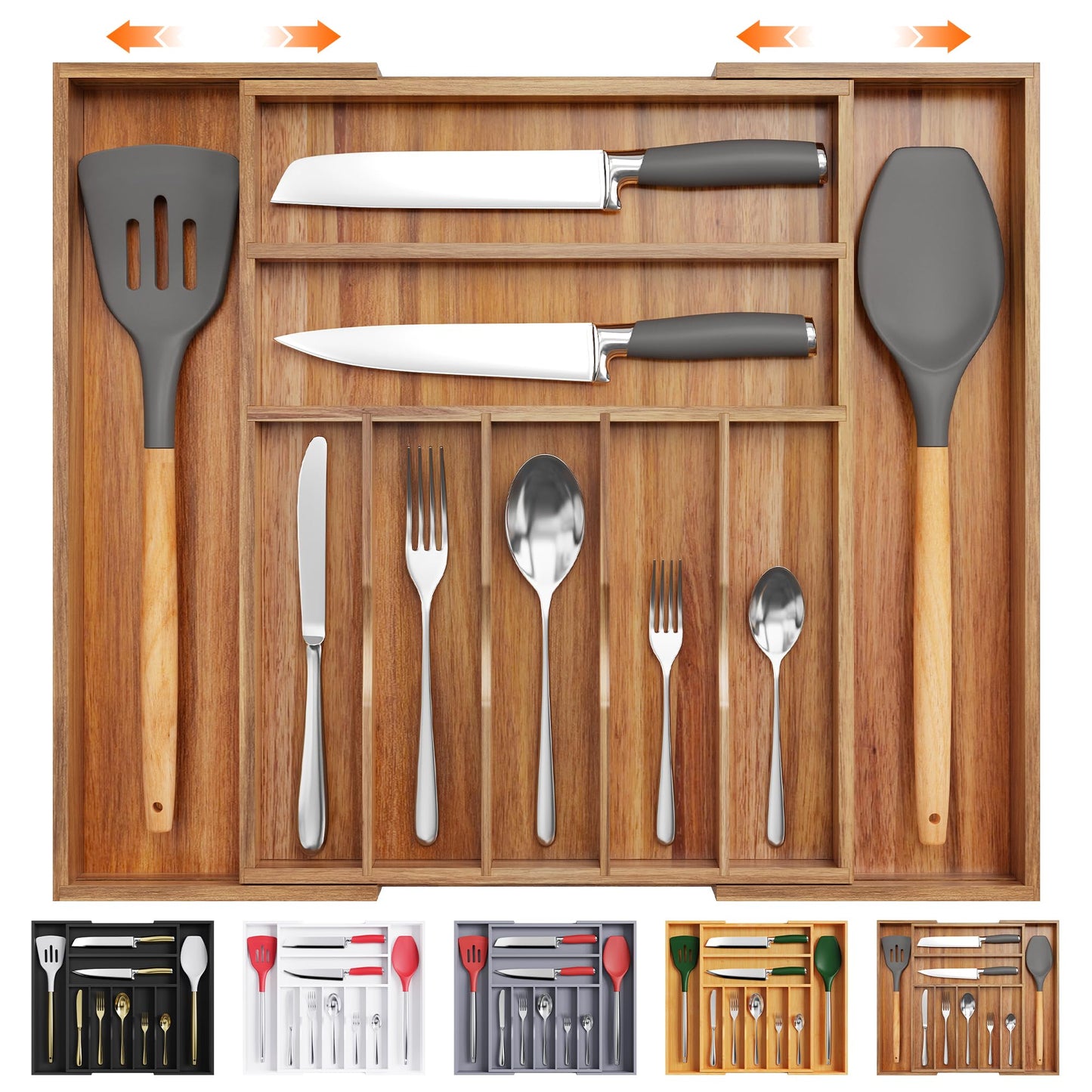 Kitchen Silverware Drawer Organizer and Storage Cabinet Utensil Rack Bathroom Counter Vanity Extra Large Big Cooking Drawer Organizers Countertop Pantry Storage Cabinet Best Kitchen Must Haves 2025