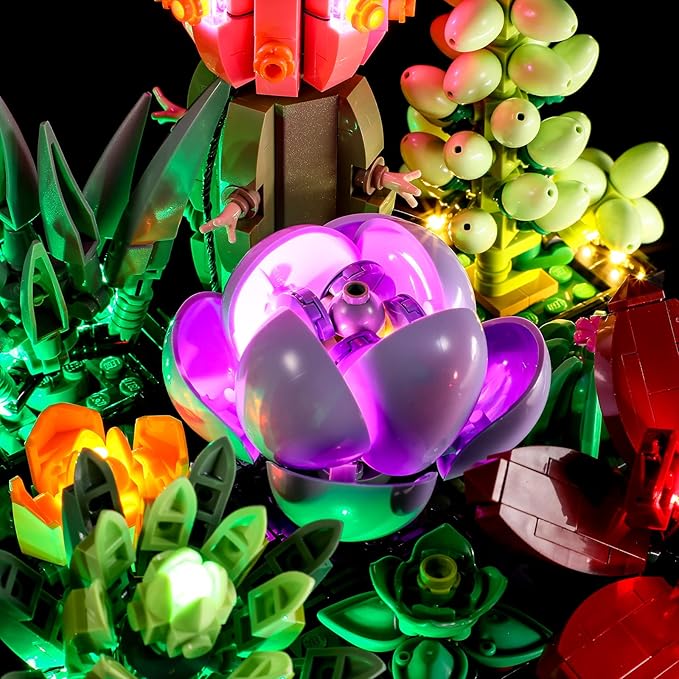 BRIKSMAX Led Lighting Kit for LEGO-10309 Succulents (Not Include The Lego Set)- Compatible with Lego Creator Expert 10309 Succulents Building Blocks Model