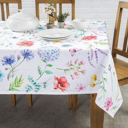 Maison d' Hermine Table Cloth Rectangle Table 100% Cotton 70 x 120 Inches Tablecloth Reusable Decorative for Dining Kitchen Room Farmhouse Home Gifts for Mothers Day Spring Summer - Just Floral