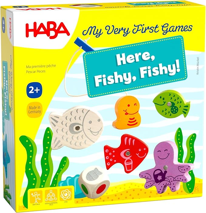 HABA My Very First Games - Here Fishy Fishy! Magnetic Fishing Game Ages 2+ Made in Germany Toddler Games Learning Toys Preschool Toys