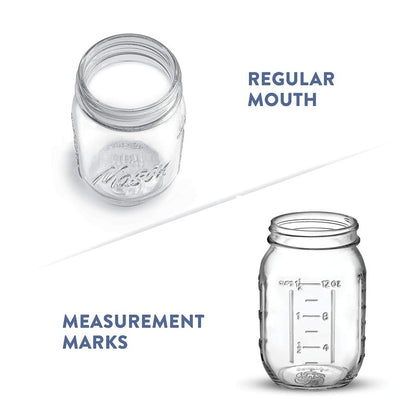 Paksh Novelty Mason Jars 16 oz - 6-Pack Regular Mouth Glass Jars with Lid & Seal Bands - Airtight Container for Pickling, Canning, Candles, Home Decor, Overnight Oats, Fruit Preserves, Jam or Jelly