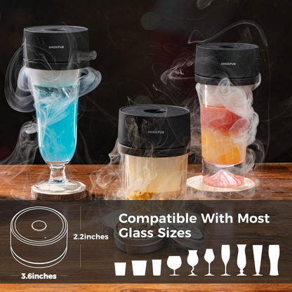 SMOKPUB Electric Whiskey Smoker Kit, Rechargeable Cocktail Smoker with 6 Wood Chips, Flameless Heating System, Old Fashioned Drink Smoker Kit, Bourbon Whiskey Gifts for Men,Dad,Husband