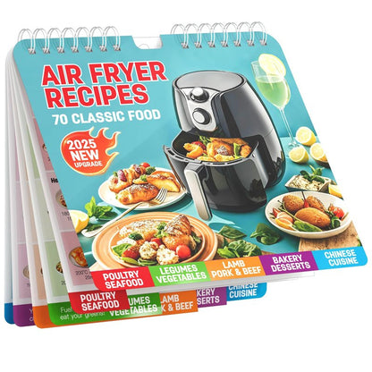 Magnetic Air Fryer Cheat Sheet, Cooking Guide Booklet,70 Illustrated Recipes & Cooking Gifts- Keto Air Fryer Cookbooks for Beginners- Instant Pot Air Fryers Accessories, Kitchen Gadgets