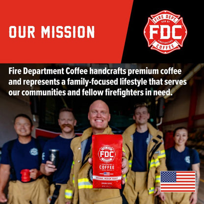 Fire Department Coffee - Gives Back to Firefighters - Full-Bodied & Bold Skull Crushing Espresso Coffee Beans - Roasted in the USA - Premium Espresso Beans - Veteran Owned - Bulk 5 LB