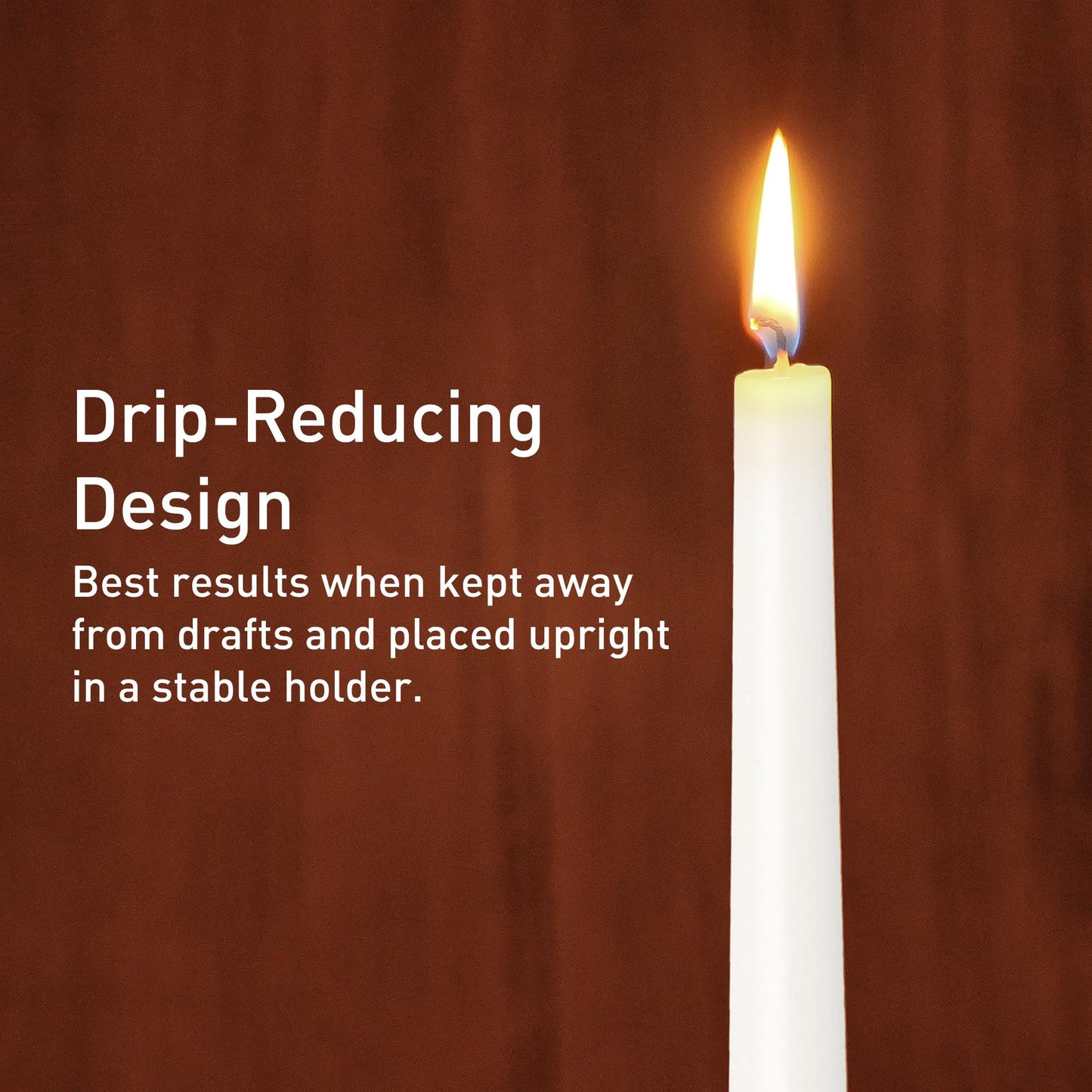 Viyffo Taper Candles, 10 Inch, 20 Pack, White – Unscented, Dripless & Smokeless Design, Up to 8-Hour Burn – Tall Candlesticks for Wedding, Dinner & Home Decor