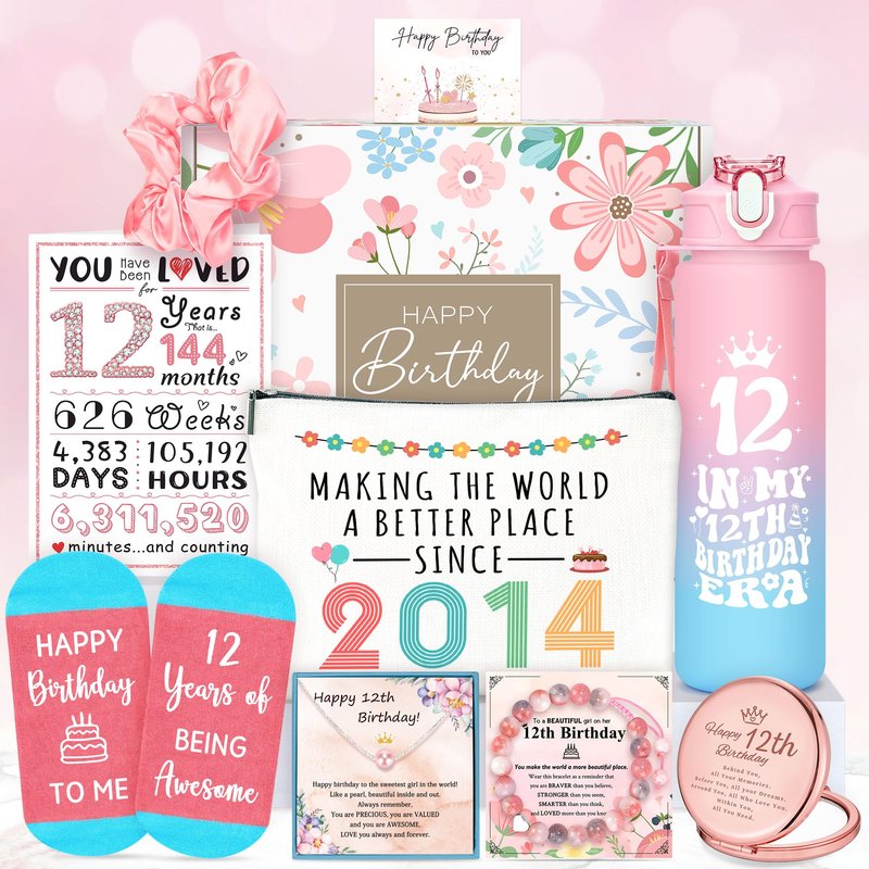 12 Year Old Girl Birthday Gifts for 12 Year Old Girl Gift Trendy Stuff Happy 12th Birthday Gifts for Girls Cool 12th Decorations Present Accessories Things Cute Girly Gift Ideas for Teen Girls Teenage