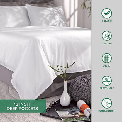 Pure Bamboo Twin Sheets - 100% Organic Viscose Bed Sheet Set, Luxuriously Soft & Cooling | Charcoal