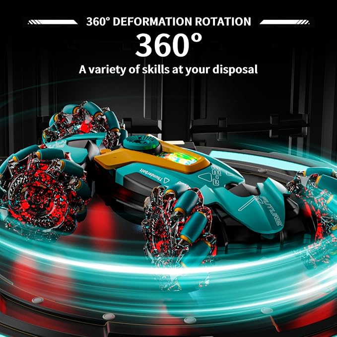Gesture Sensing RC Stunt CarRemote Control Car Toys for Ages 5-7-13with Lights Music Spray4WD 360° Spins All Terrains Kids Toys RC Cars3-6 Year Old Boy Birthday Gift &amp 3-12 Best Gift for Kids