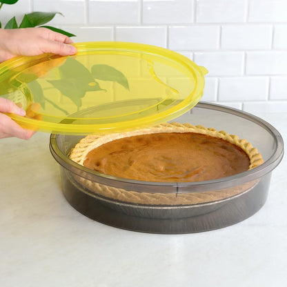 Youngever 3 Pack Pie Containers, Plastic Food Storage Containers, Fresh Pie Keeper, 11 inch Diameter