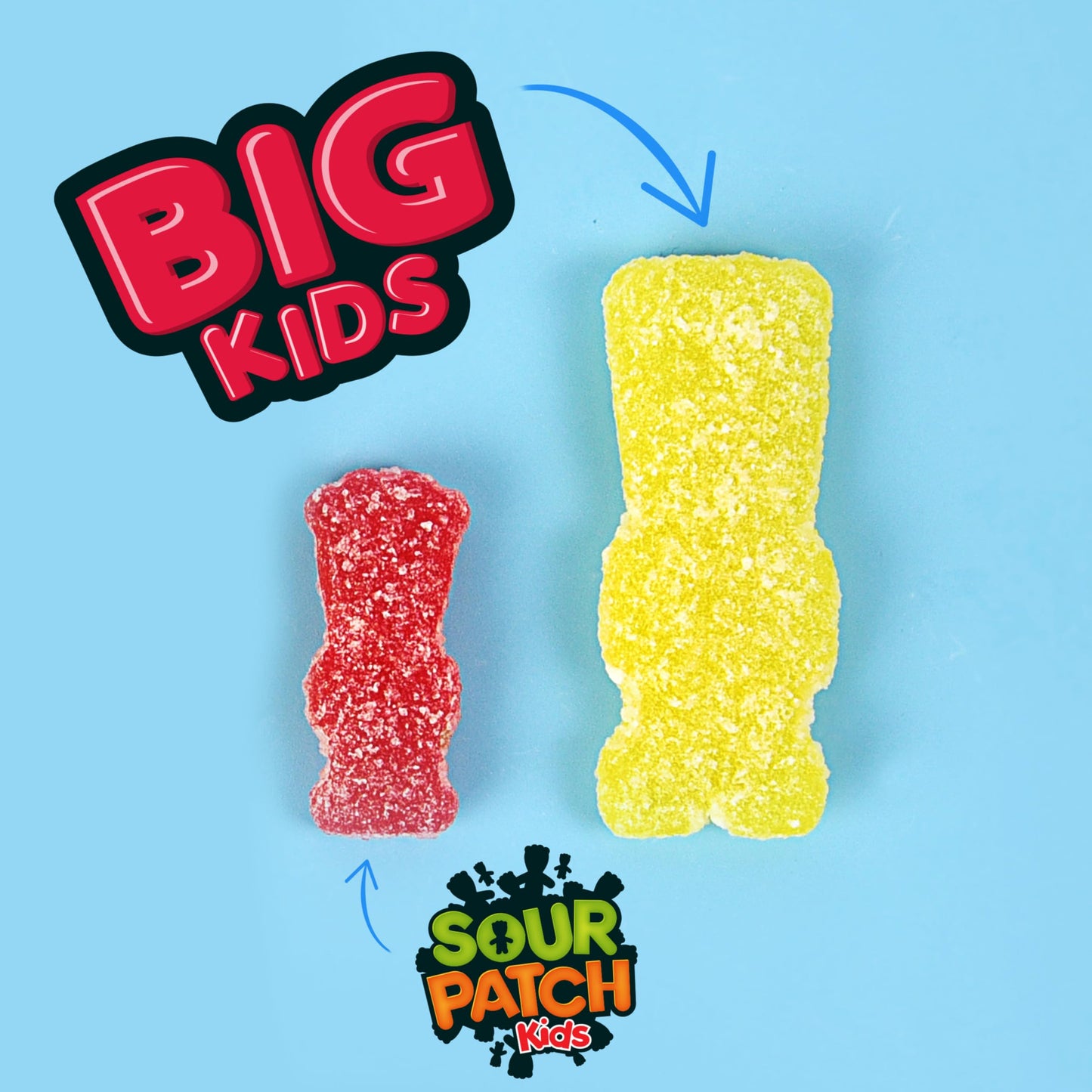 SOUR PATCH KIDS BIG Individually Wrapped Soft & Chewy Halloween Candy, Bulk Candy, 100 Pieces