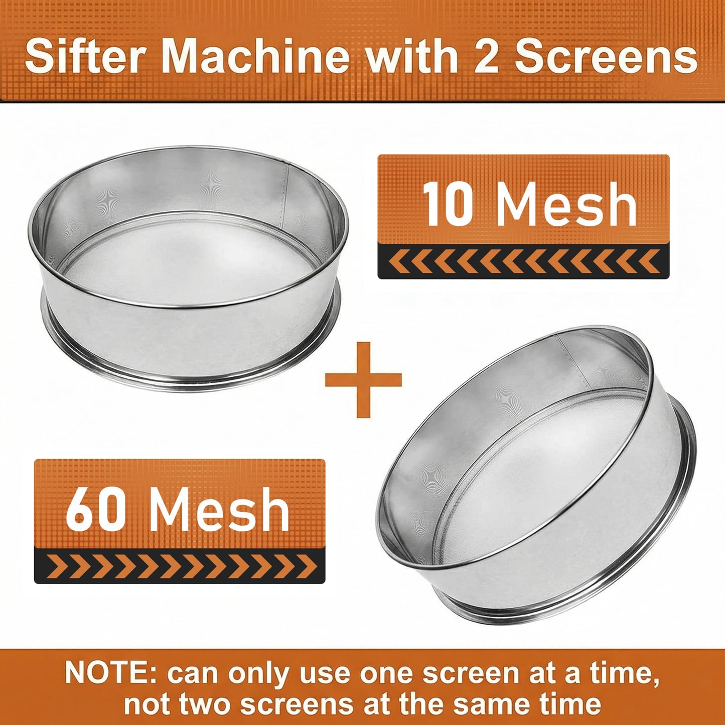 Sidasu Automatic Powder Sifter Machine 10 Mesh 60 Mesh Automatic Sieve Shaker Vibrating Machine 110V Stainless Steel Sieve Shaker Machine with 2 Screens,Sieve Shaker Machine for Flour Powders