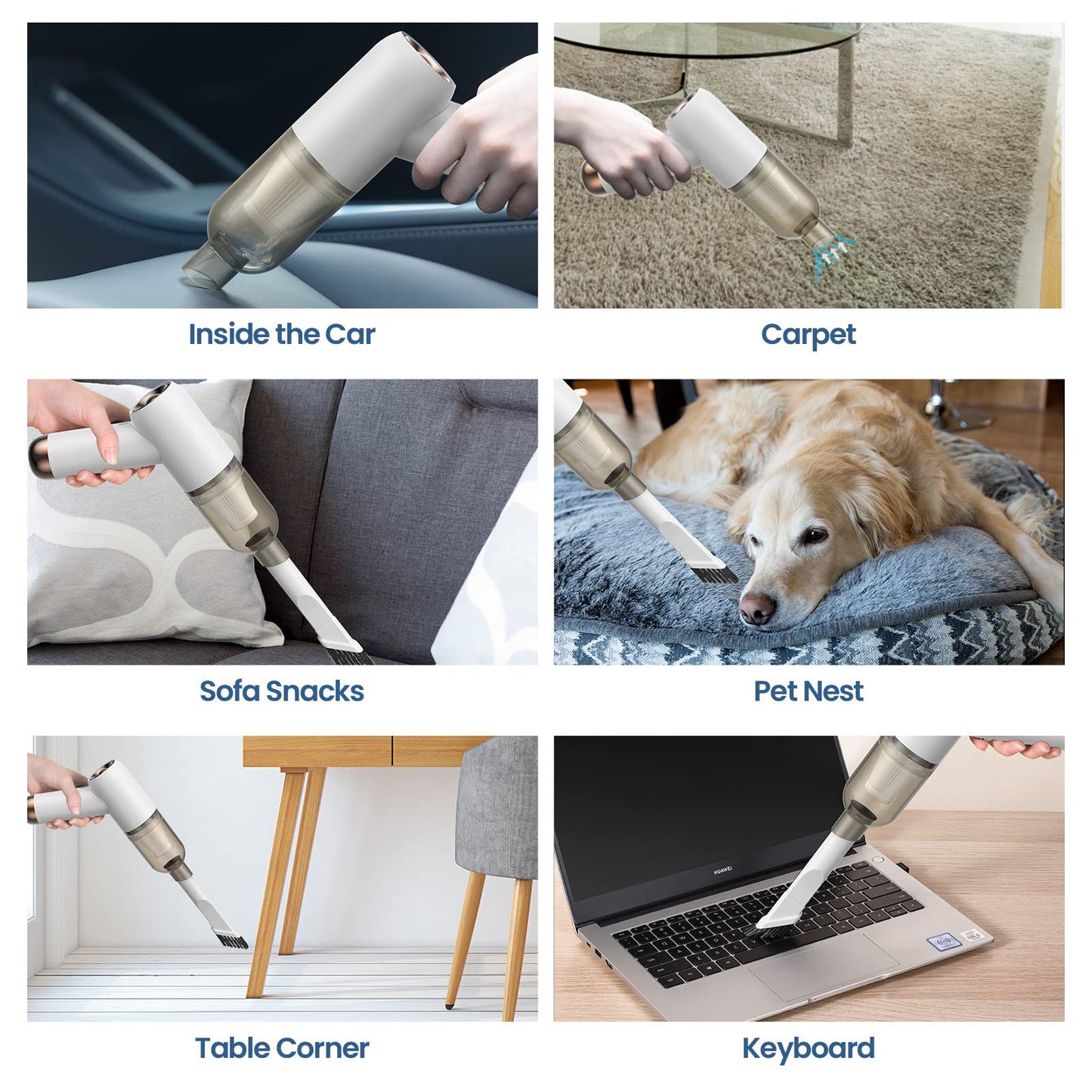 Portable Mini Handheld Car Vacuum Cleaner with Powerful Suction, High Power Cordless Sweeper, Dust Buster, Lightweight, Easy to Hold,Quiet Electric Air Duster,Small Vacuuming for Home,Kitchen,Gift