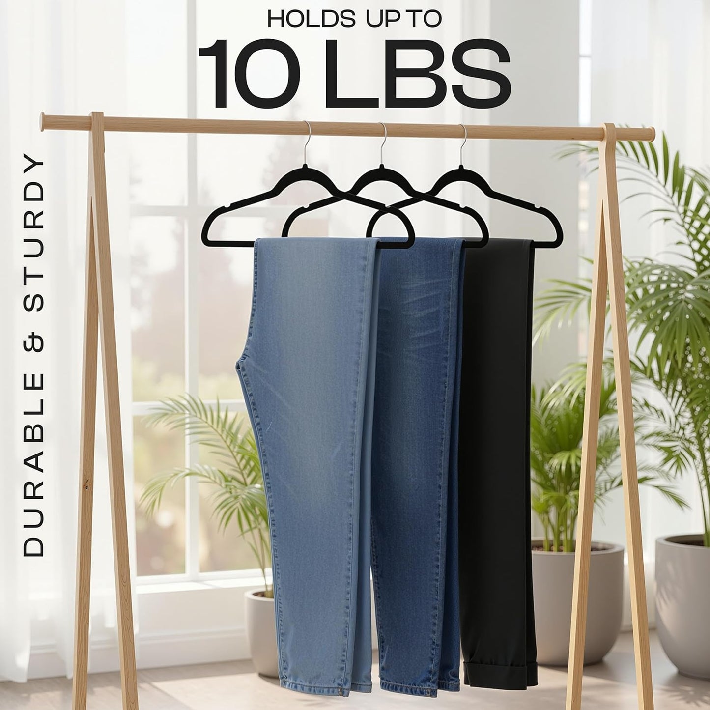 Utopia Home Velvet Hangers - 100 Pack Luxury Non-Slip Slim Coat & Pant Hangers - Black with 360° Swivel Hook