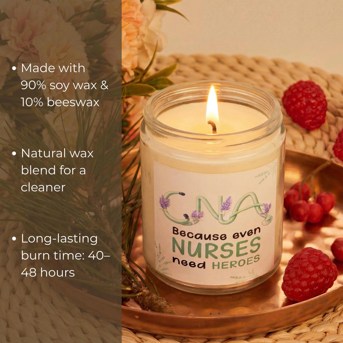 CNA Gifts, CNA Appreciation Week Gifts 2026, Nursing Assistant Gift, Nursing Assistant Gift for Birthday, Lavender Candle 8 Ounces for Mom