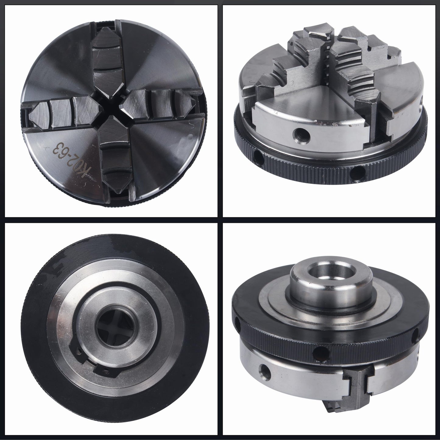 RATTMMOTOR No powered Multi-function Lathe chuck spindle assemblies 895 Motor Rotary Lathe Woodworking Spindle Motor Chuck 63mm for CNC Lathe Grinder machine Table Saw (4 Jaw 63mm)