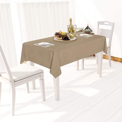 sancua 100% Waterproof Rectangle PVC Tablecloth - 60 x 102 Inch - Oil Proof Spill Proof Vinyl Table Cloth, Wipe Clean Table Cover for Dining Tables, Buffet Parties and Camping, Khaki