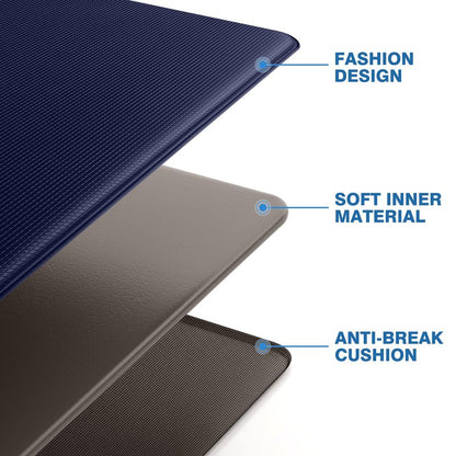 StepRite Kitchen Mats, 2PCS Kitchen Rugs, Cushioned Anti Fatigue Kitchen Mats for Floor, Non-Slip Standing Desk Mat, Waterproof Kitchen Rug Set for Kitchen, Floor, Office, 17.3"x30"+17.3"x59", Blue