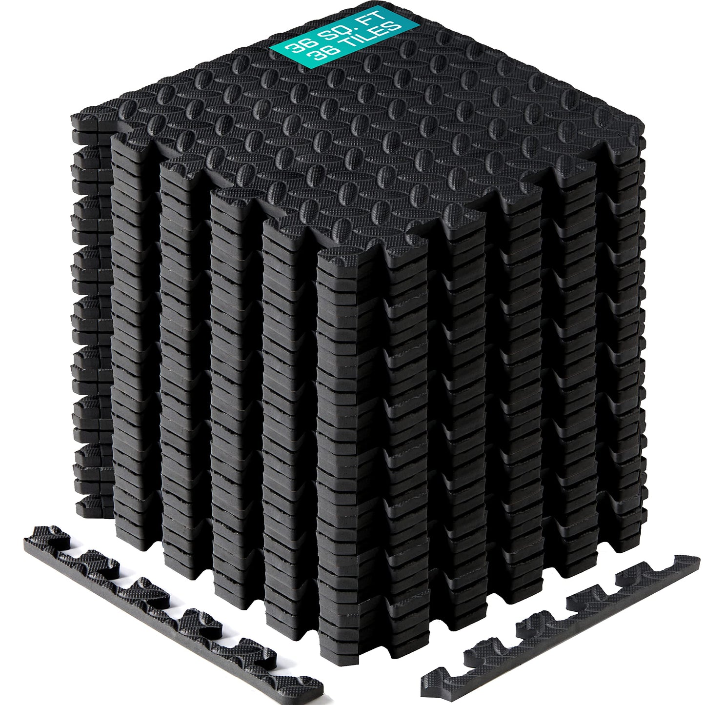 Yes4All Interlocking Foam Mats for Gym Exercise Equipment – (30cx30cm Each Tile - Pack of 12 Tiles for 1 Square Meter) Eva Interlocking Floor Tiles