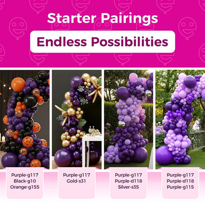 Bezente Dark Purple Latex Party Balloons - 100 Pack 12 inch Round Helium Purple Balloons for Wedding Graduation Halloween Birthday Bachelorette Party Backdrop Decorations