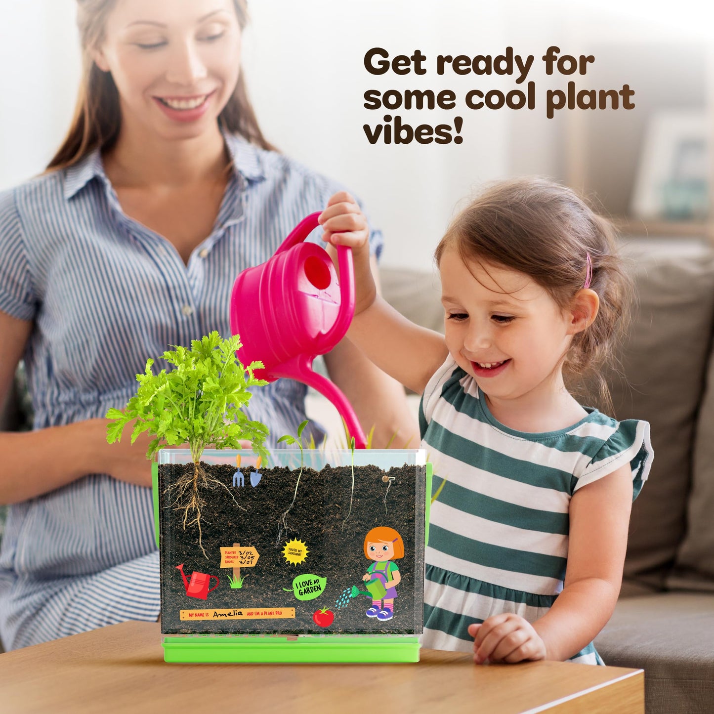 Dan&Darci Root Viewer Kit for Kids - Grow Your Own Plant for Boys & Girls Gifts - Science STEM Toy & Craft Growing Kits for Ages 4-8 Birthday Gifts for Boy, Girl 4, 5, 6, 7, 8, Year Old - Gardening
