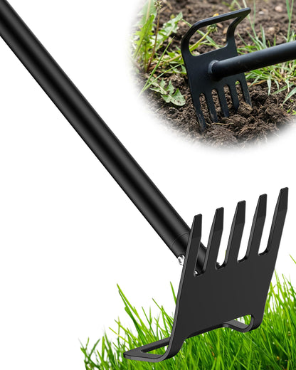 Garden Hoe, 60 Inch Adjustable 2-in-1 Hoe Garden Tool, Sharp Blade for Weeding & Soil Loosening in Garden & Yard