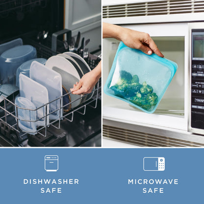 Stasher Silicone Reusable Storage Bag, 1-Cup Bowl, Reusable Freezer Bag, Microwave, Dishwasher, Oven Safe, Sous Vide, Lunch Container, Eco Friendly, Food Storage Bag, Snack Bag, 8 oz, Deep Ocean